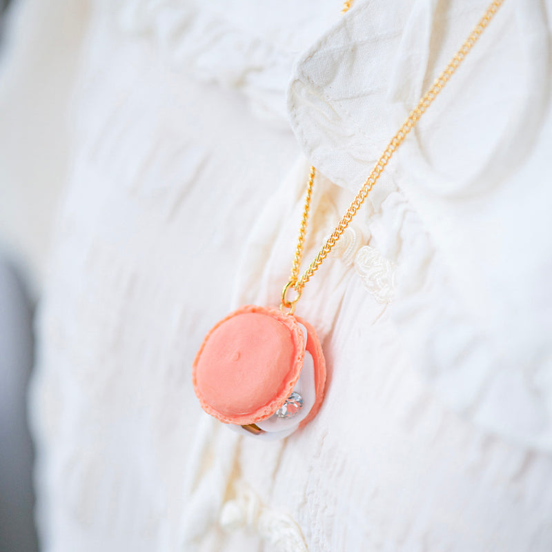 Jewel Orange Macaron Necklace【Japan Jewelry】