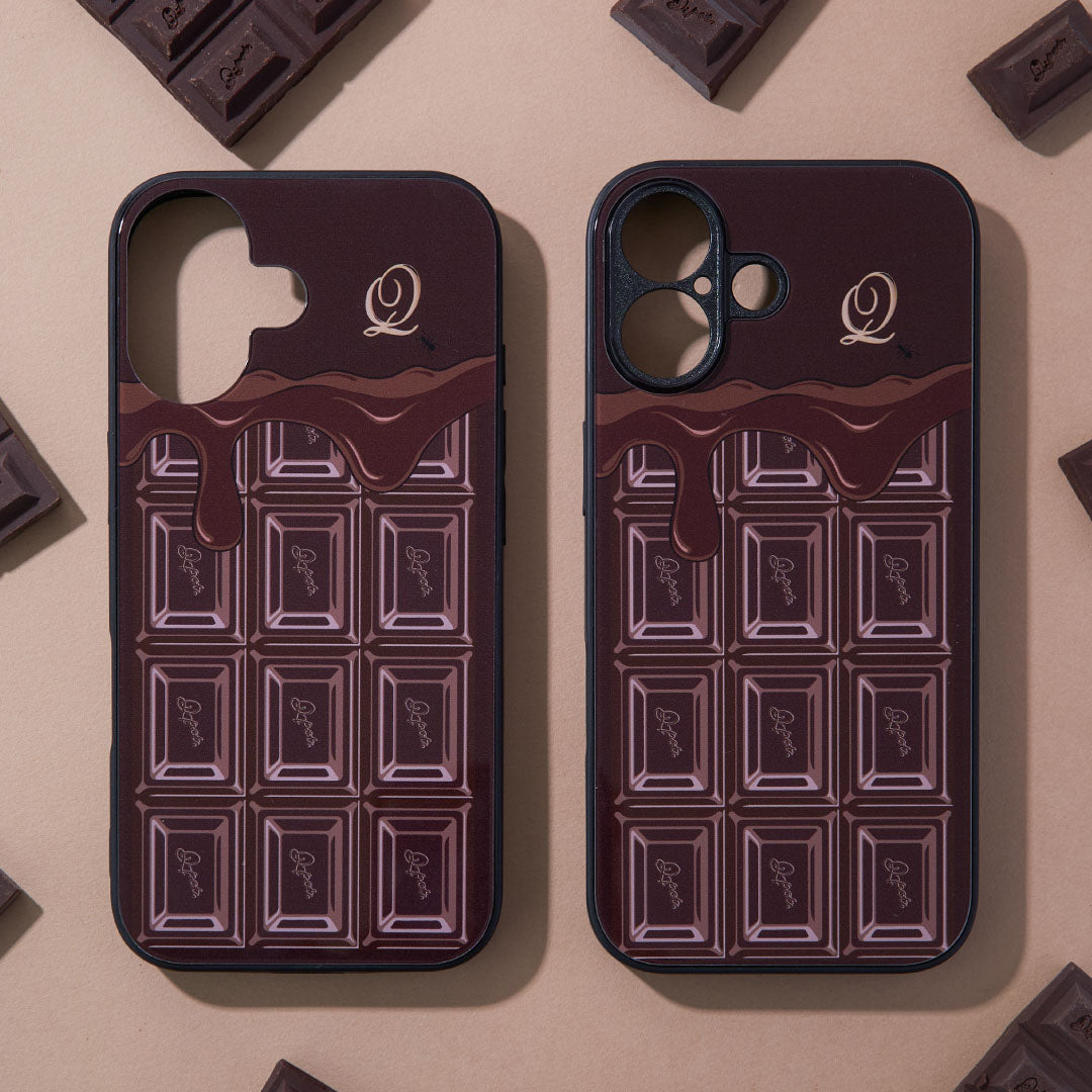 Melty Chocolate Hard Glass Case (iPhone 15/16/17)【Japan Jewelry