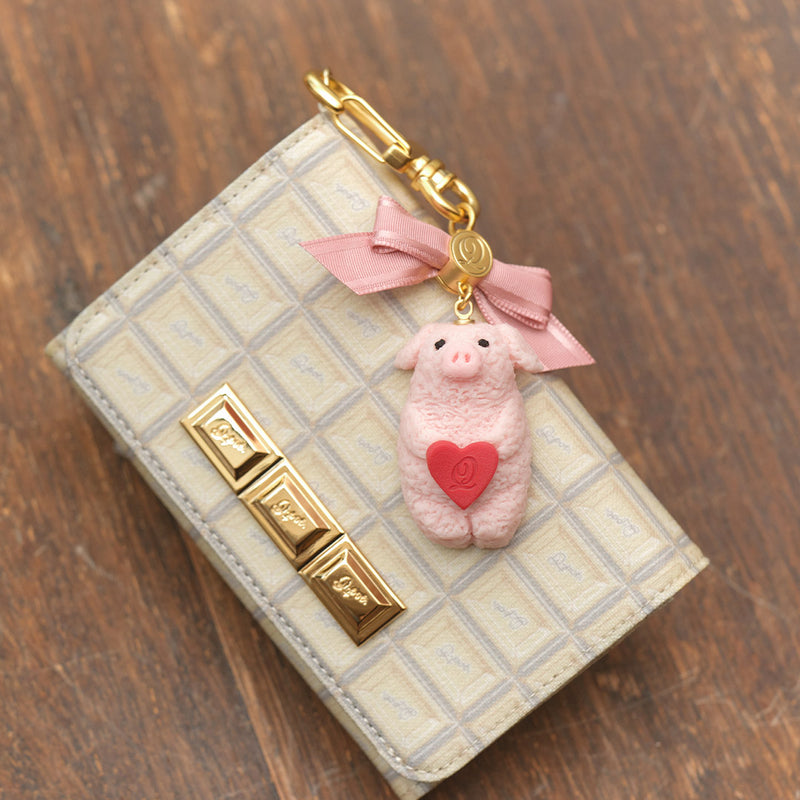 Pinky Piggy Strawberry Cookie Key Holder (Red Heart)【Japan Jewelry】