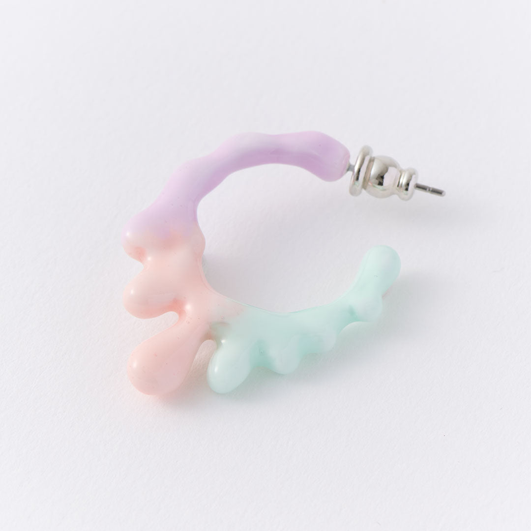 Melty Melt Hoop Pierced Earring (Cotton Candy / 1 Piece)【Japan Jewelry】