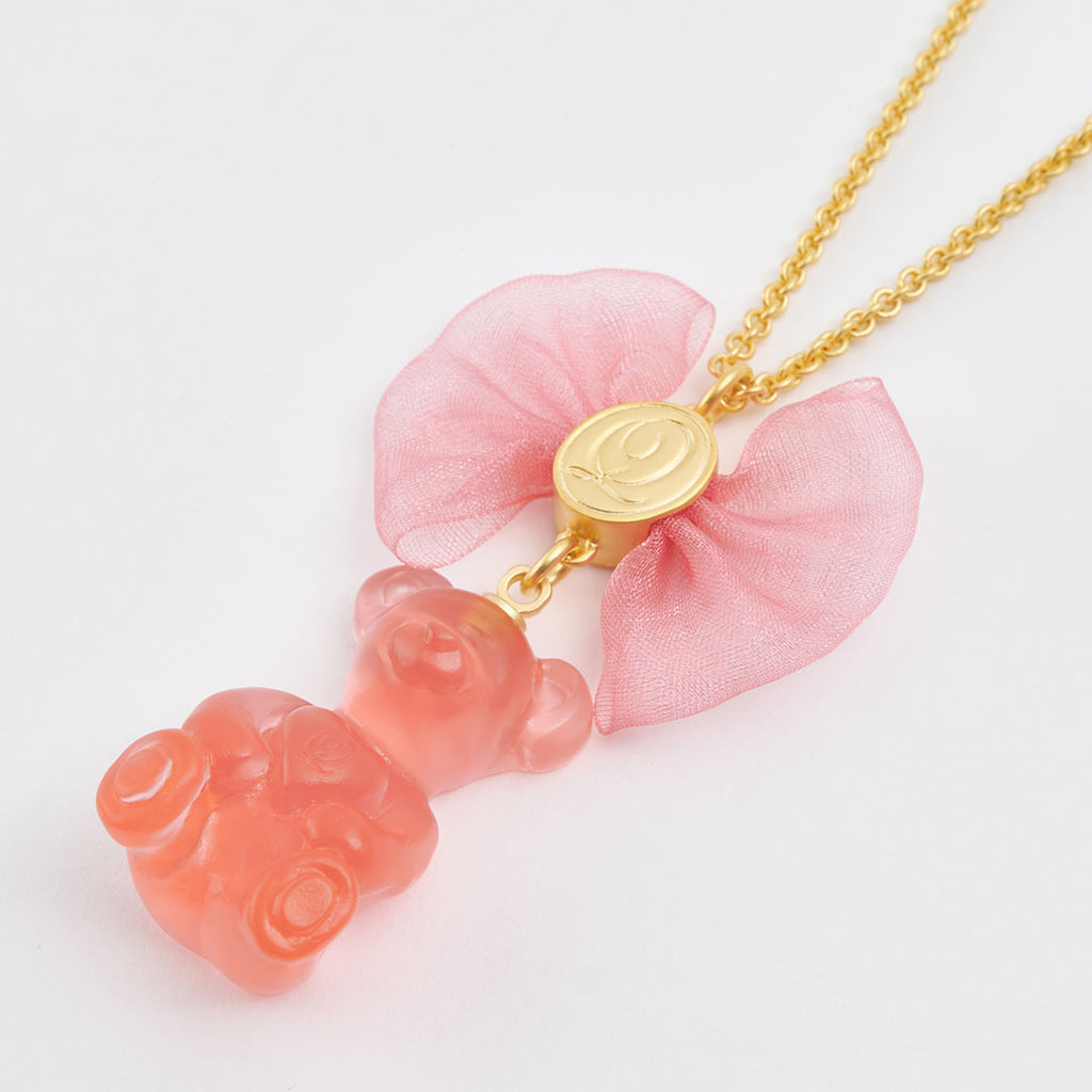 Teddy Bear Gummy Necklace (Strawberry)【Japan Jewelry】