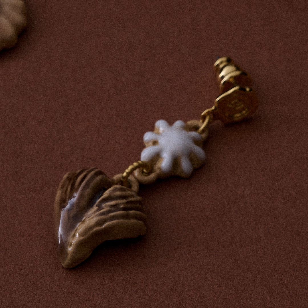 Heart Chocolate Cookie Pierced Earring (1 Piece)【Japan Jewelry】