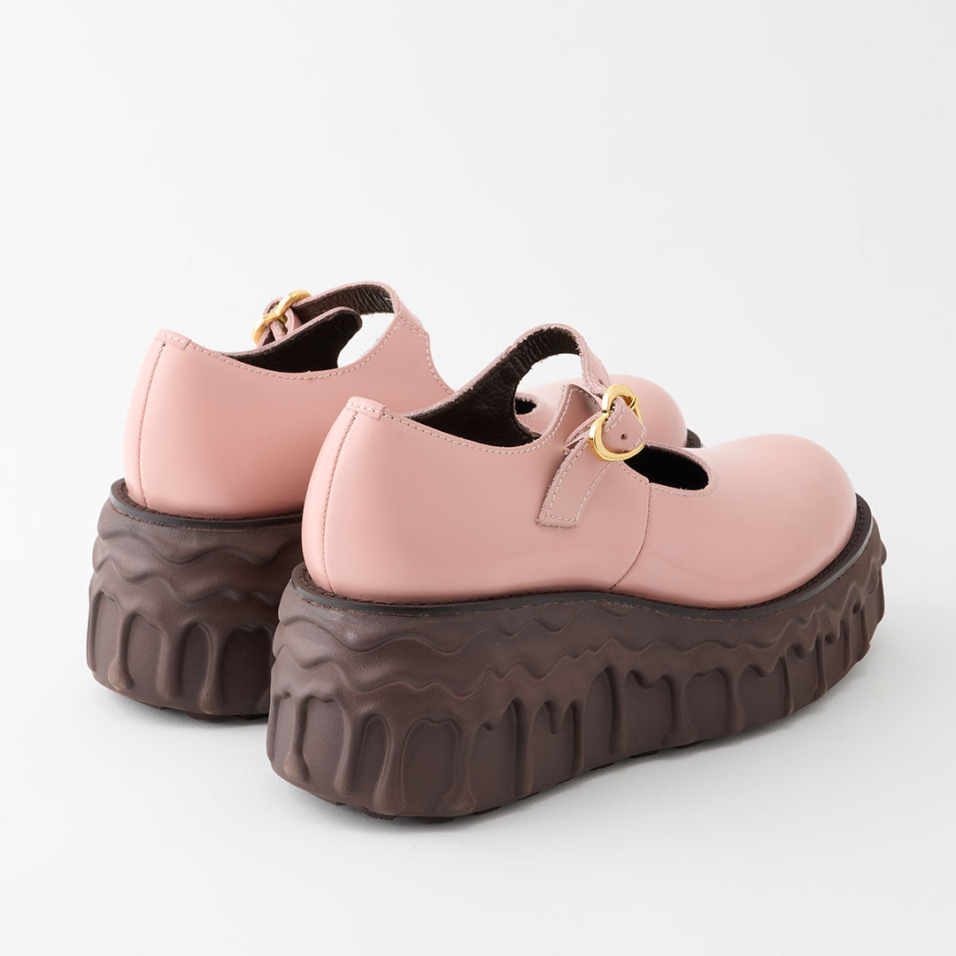 Melting Chocolate Leather Mary Jane (Pale Pink)【Japan Jewelry】
