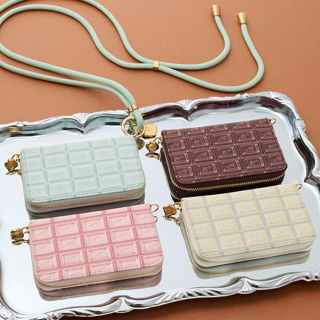 Mint Chocolate Compact Zip Around Wallet【Japan Jewelry】