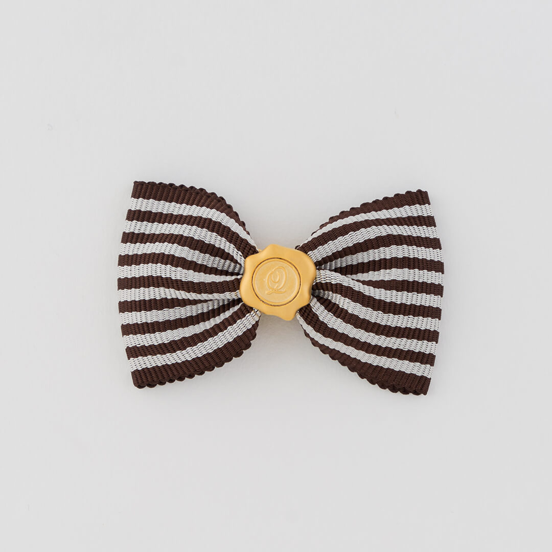 Stripe Ribbon Charm (Brown×White)【Japan Jewelry】