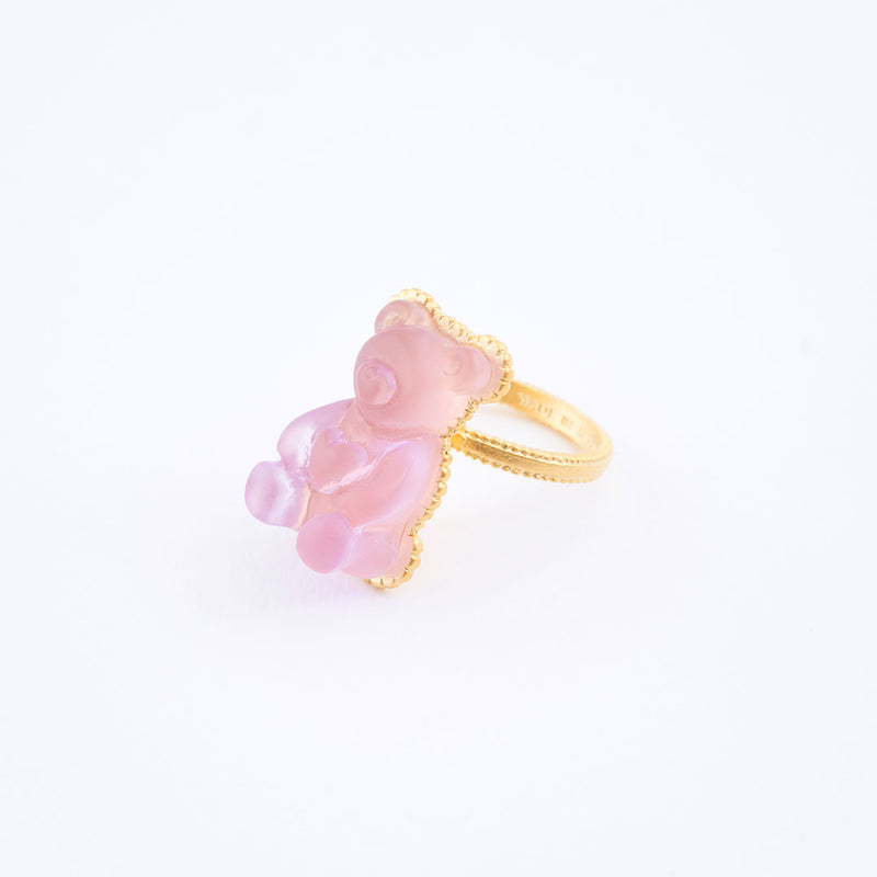 Teddy Bear Hard Gummy Ring (Grape)【Japan Jewelry】