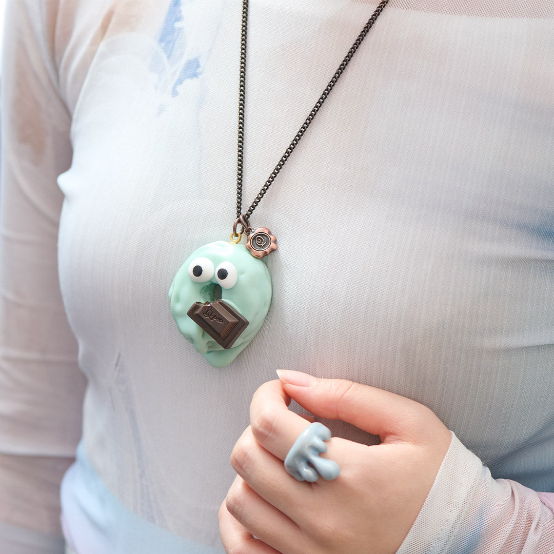 Mint Chocolate Melty Monster Doughnut Necklace【Japan Jewelry】