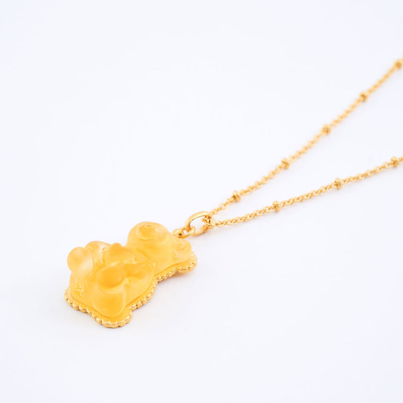 Teddy Bear Hard Gummy Necklace (Lemon)【Japan Jewelry】