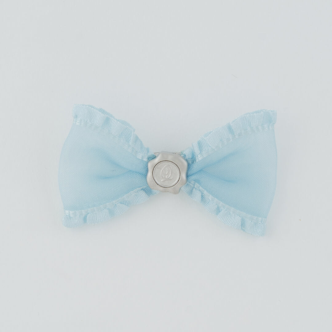 Ruffled Organdy Ribbon Charm (Light Blue)【Japan Jewelry】