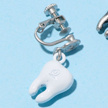 【Special Package】White Tooth Clip-On Earring (1 Piece)【Japan Jewelry】