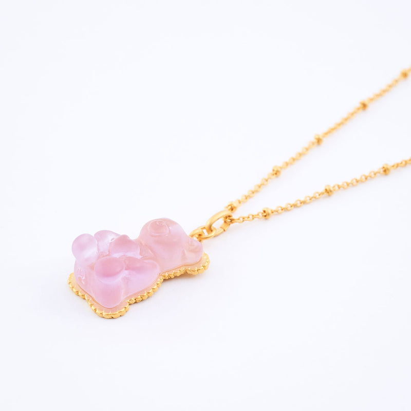 Teddy Bear Hard Gummy Necklace (Grape)【Japan Jewelry】