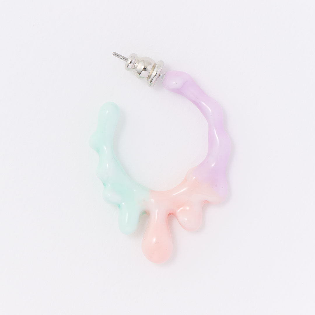 Melty Melt Hoop Pierced Earring (Cotton Candy / 1 Piece)【Japan Jewelry】