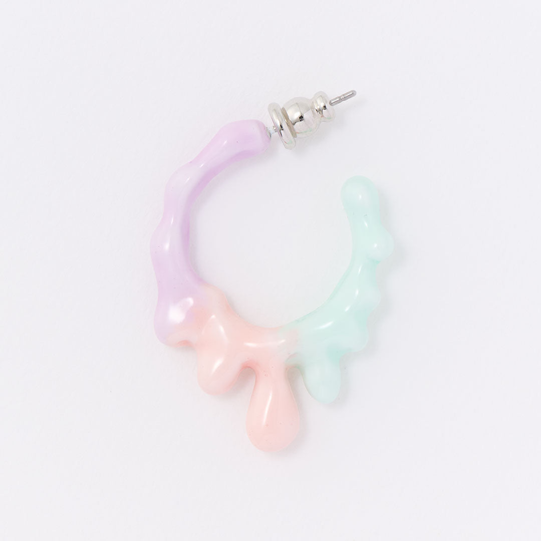 Melty Melt Hoop Pierced Earring (Cotton Candy / 1 Piece)【Japan Jewelry】