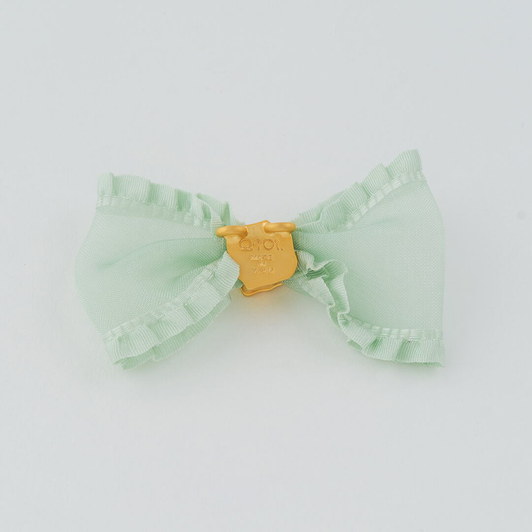 Ruffled Organdy Ribbon Charm (Light Green)【Japan Jewelry】