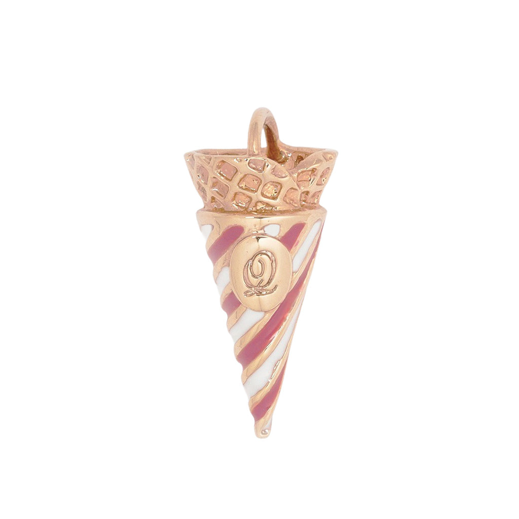 Waffle Roll Cone Charm (Pink)【Japan Jewelry】