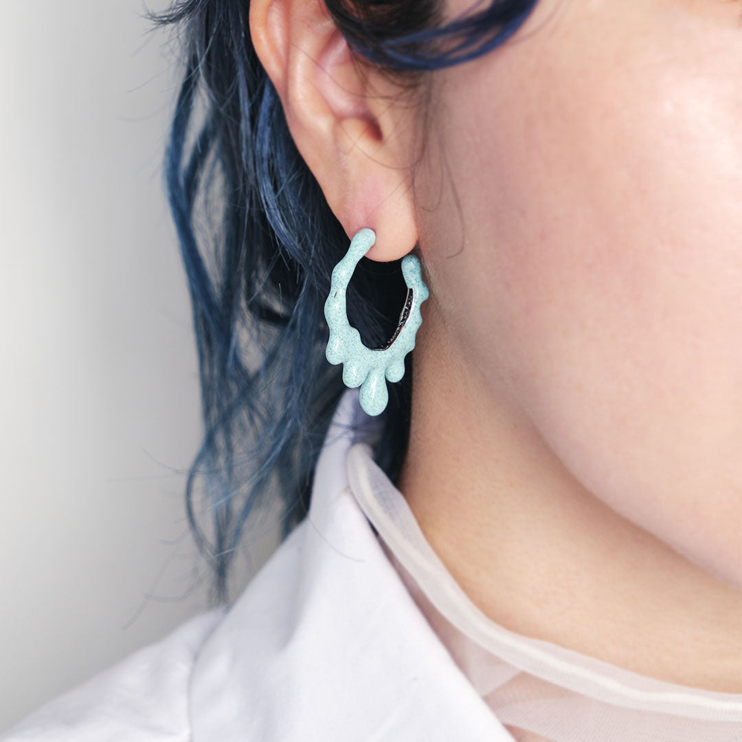 Melty Melt Hoop Pierced Earring (Mint Chocolate / 1 Piece)【Japan Jewelry】