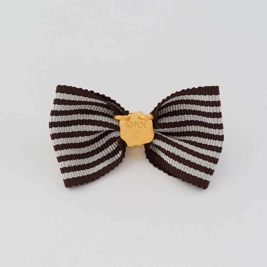 Stripe Ribbon Charm (Brown×White)【Japan Jewelry】