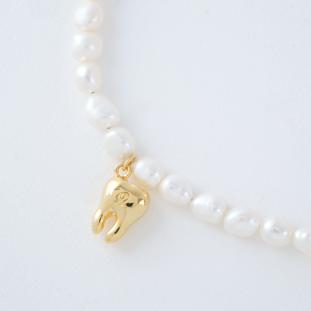 Golden Tooth Baroque Freshwater Pearl Necklace【Japan Jewelry】