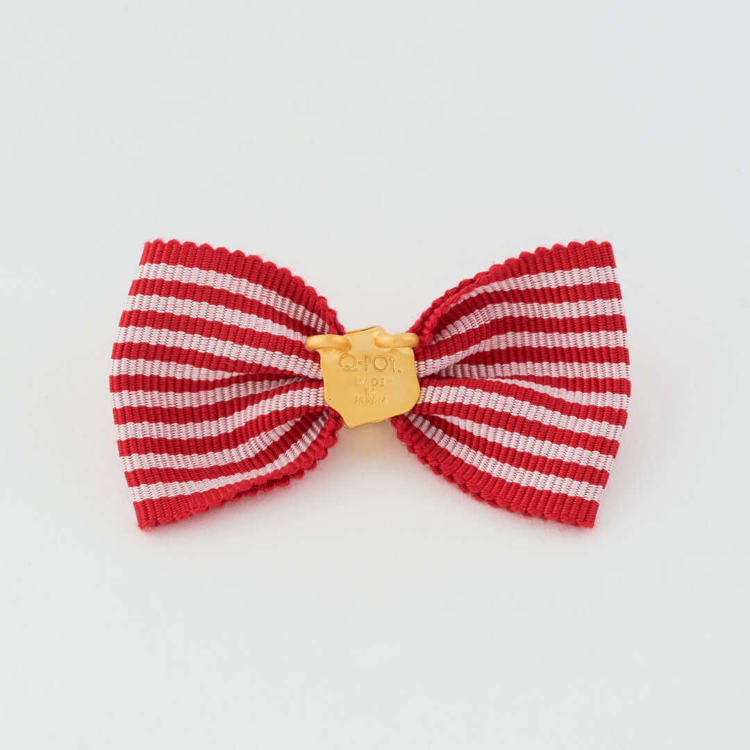 Stripe Ribbon Charm (Red×White)【Japan Jewelry】