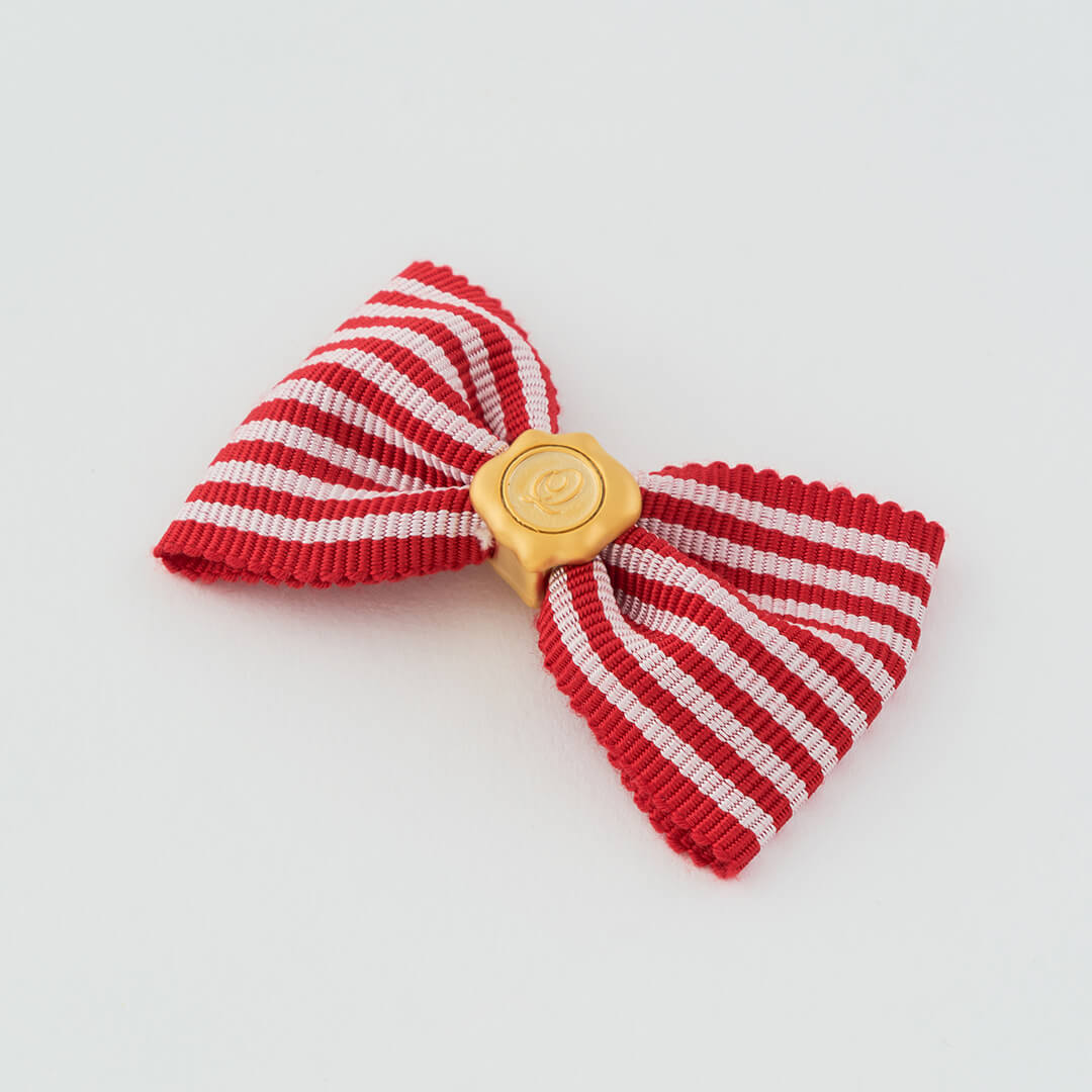 Stripe Ribbon Charm (Red×White)【Japan Jewelry】