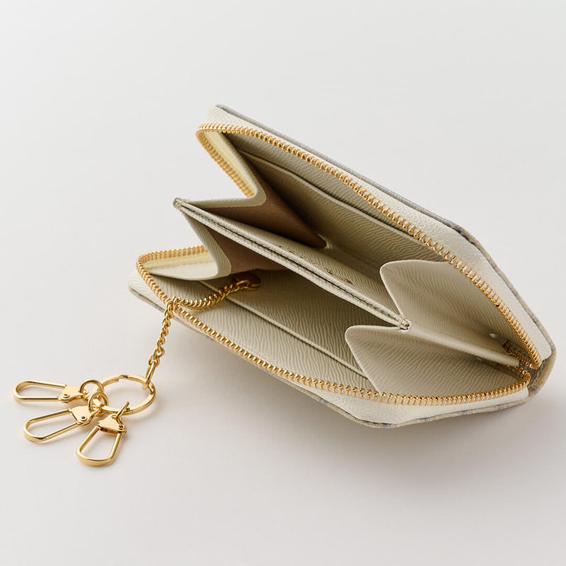 White Chocolate Compact Zip Around Wallet【Japan Jewelry】