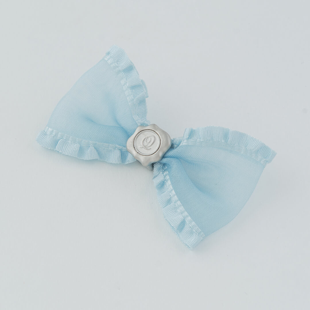 Ruffled Organdy Ribbon Charm (Light Blue)【Japan Jewelry】