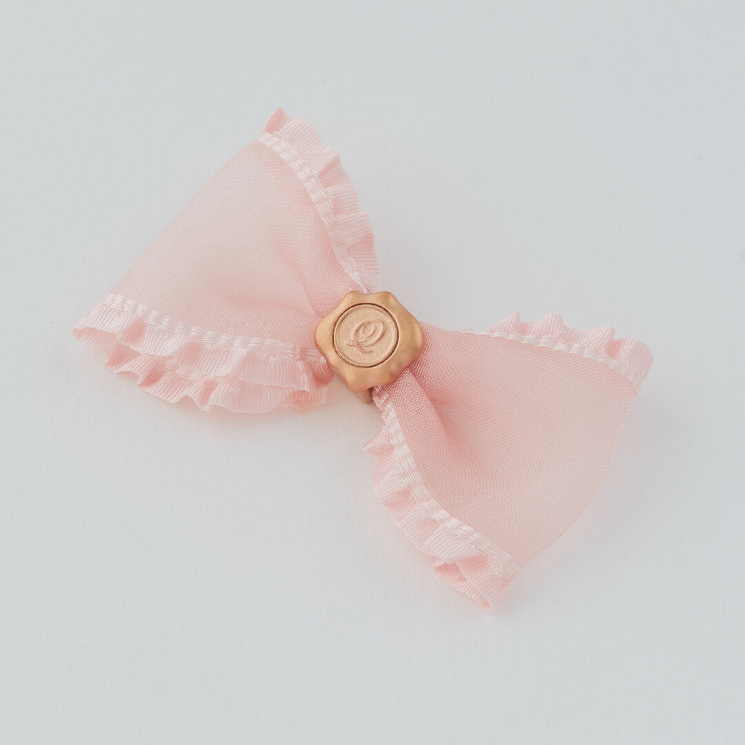 Ruffled Organdy Ribbon Charm (Light Pink)【Japan Jewelry】