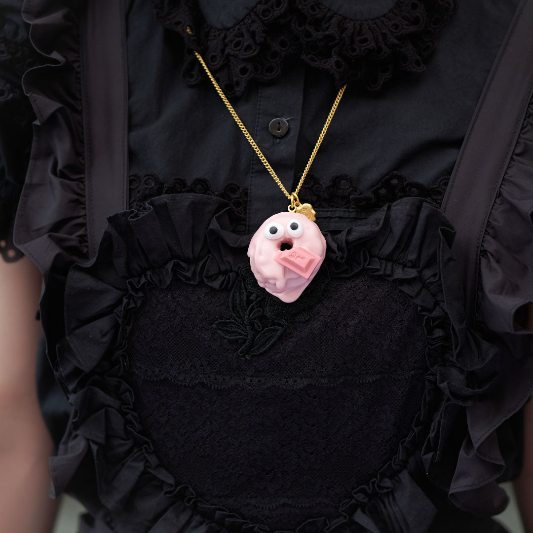 Strawberry Melty Monster Doughnut Necklace【Japan Jewelry】