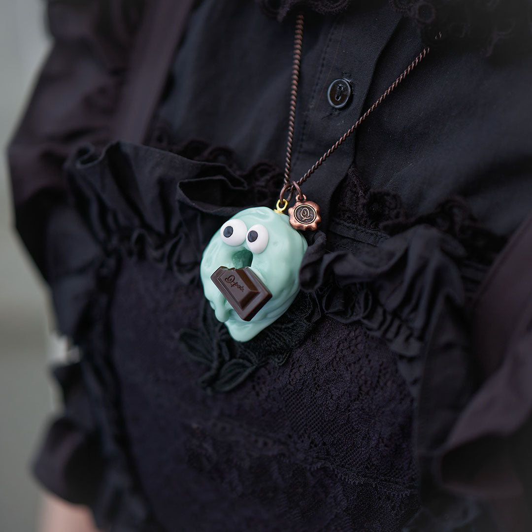 Mint Chocolate Melty Monster Doughnut Necklace【Japan Jewelry】