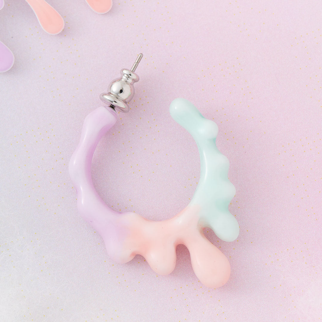 Melty Melt Hoop Pierced Earring (Cotton Candy / 1 Piece)【Japan Jewelry】