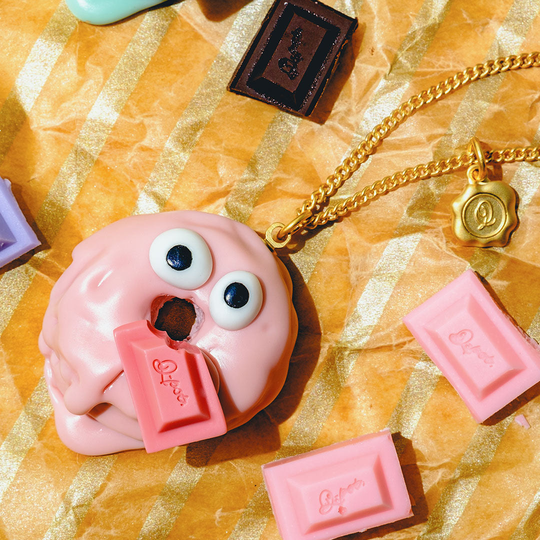 Strawberry Melty Monster Doughnut Necklace【Japan Jewelry】