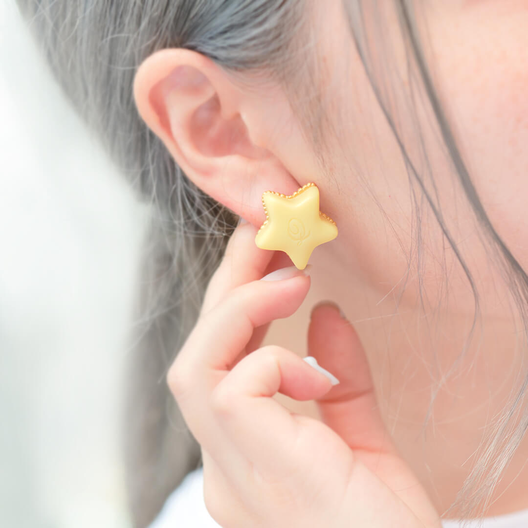 Étoile Chocolat Clip-On Earring (Light Yellow / 1 Piece)【Japan Jewelry】