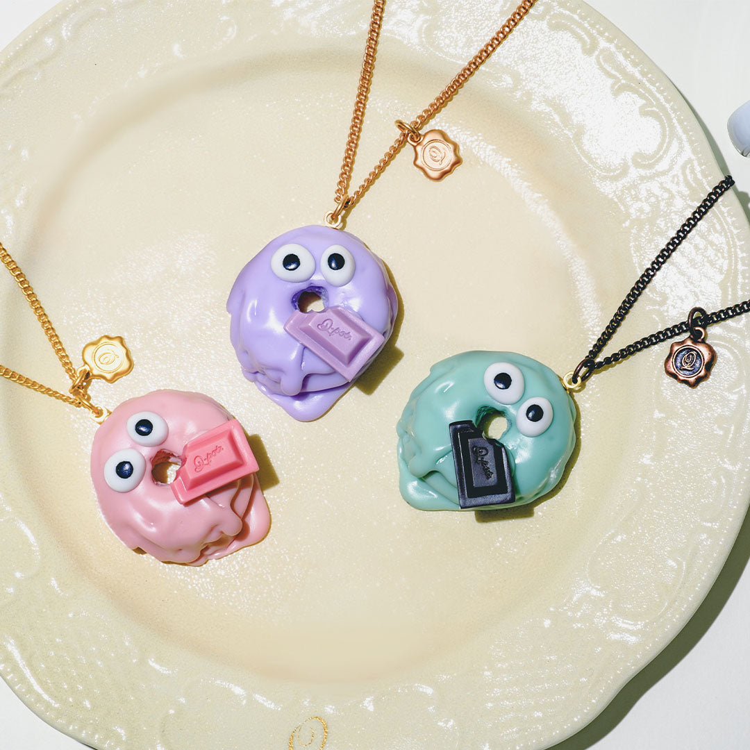 Strawberry Melty Monster Doughnut Necklace【Japan Jewelry】