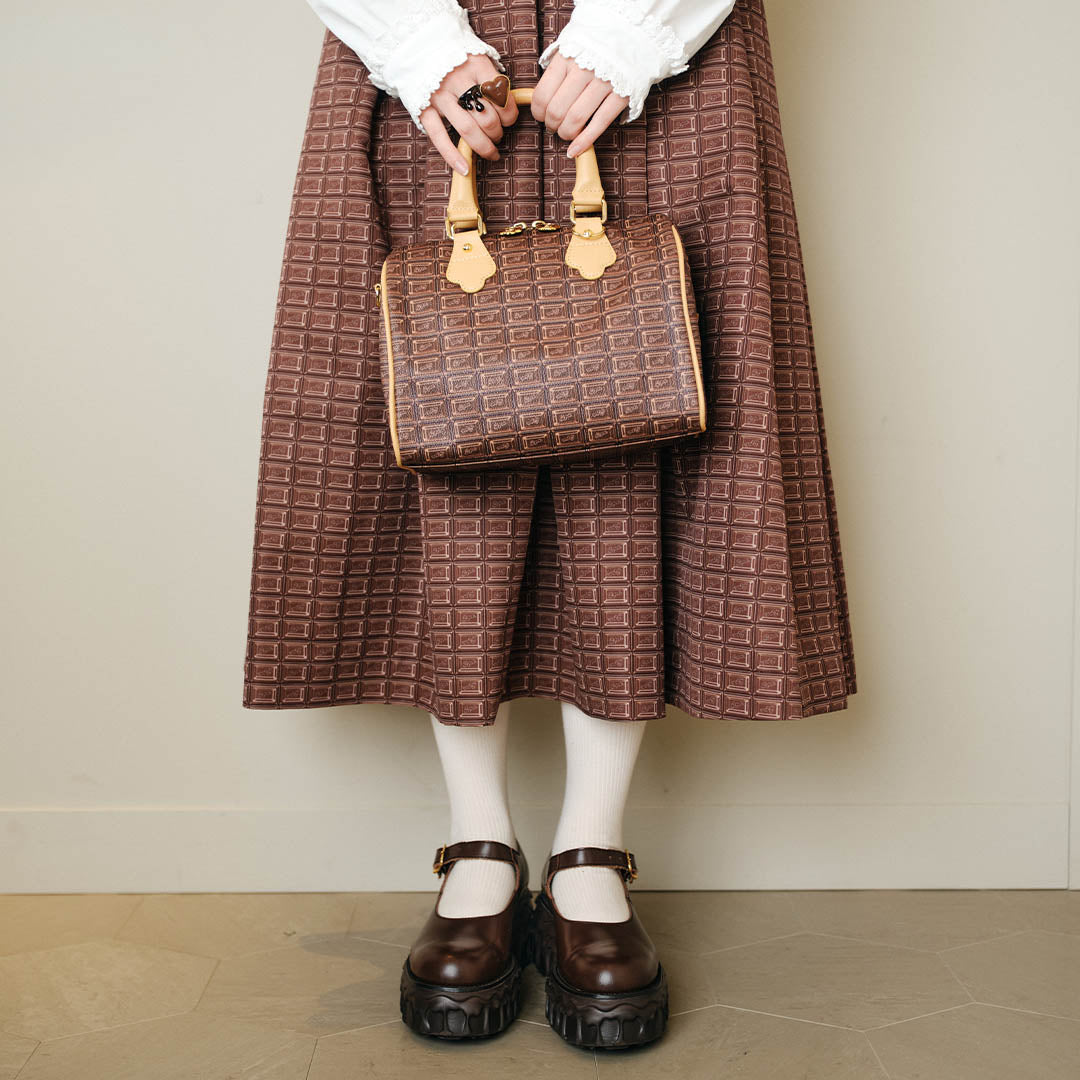 Bitter Chocolate Mini Boston Leather Bag【Japan Jewelry】 – Japan