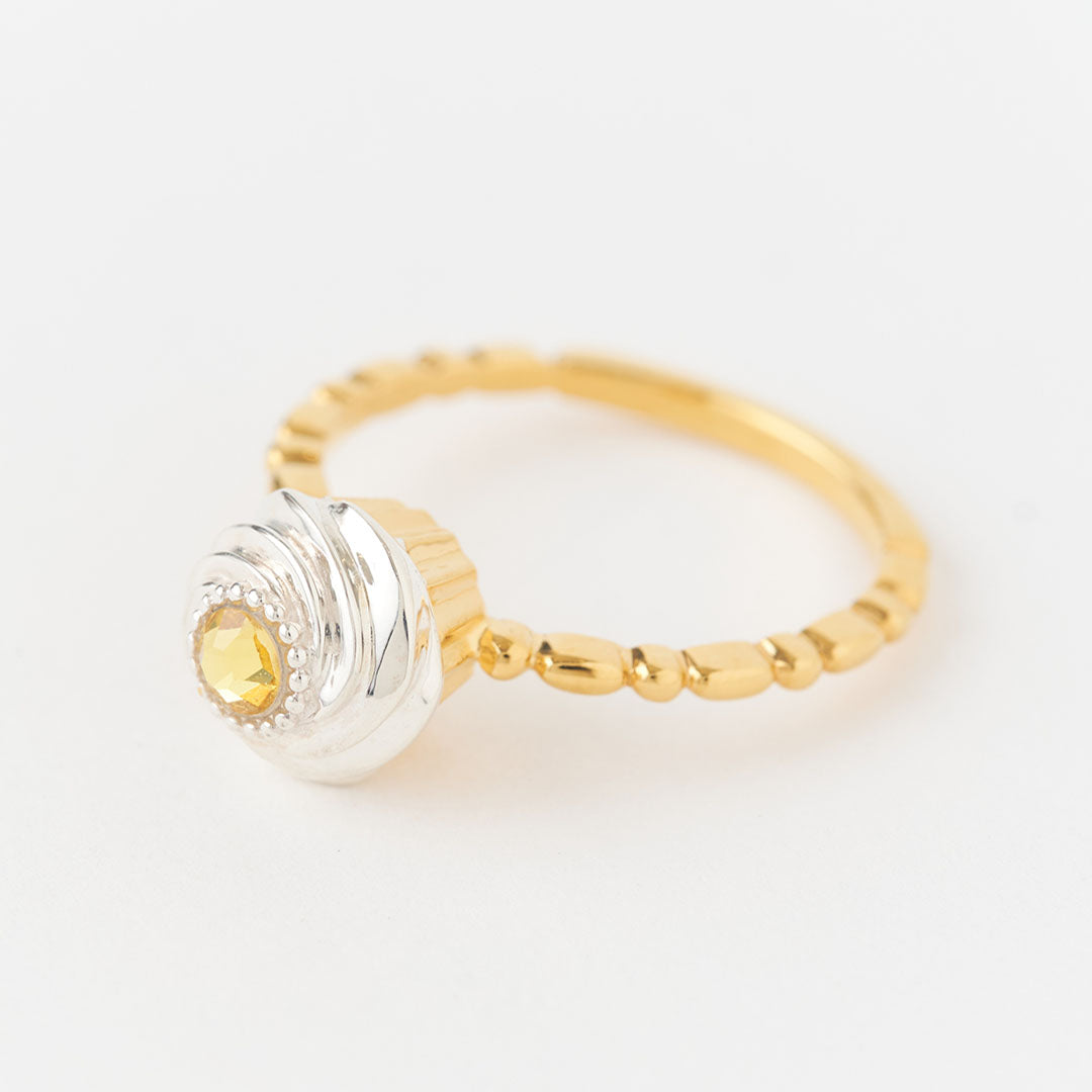 925 Silver】Whipped Cream Crystal Cupcake Ring【Japan Jewelry