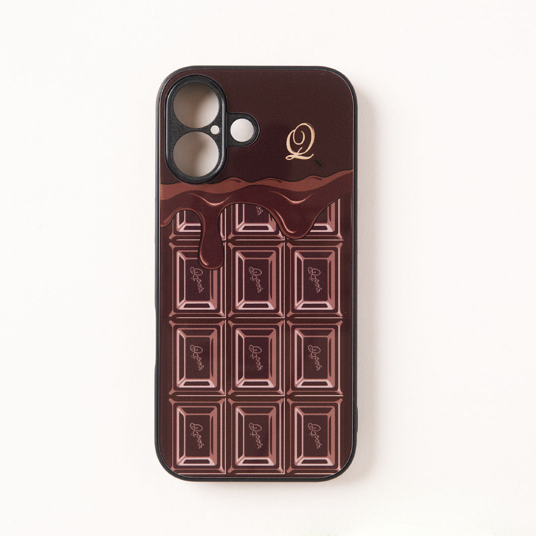 Melty Chocolate Hard Glass Case (iPhone 15/16/17)【Japan Jewelry