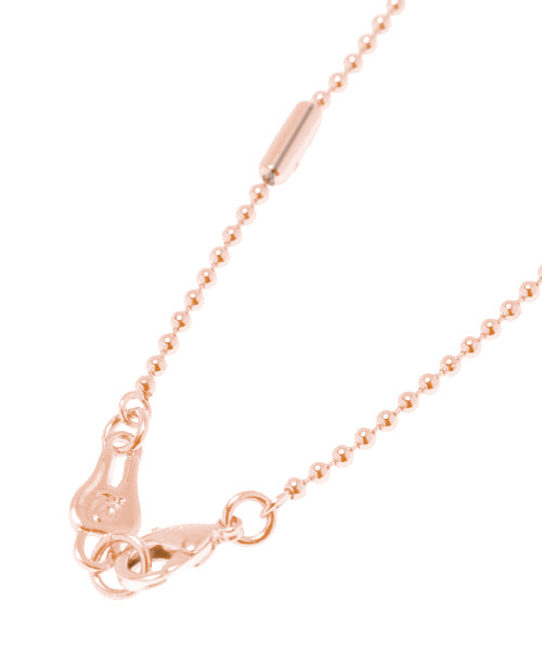 Nickel Free Tooth Ball Chain Necklace (Pink Gold)【Japan Jewelry】