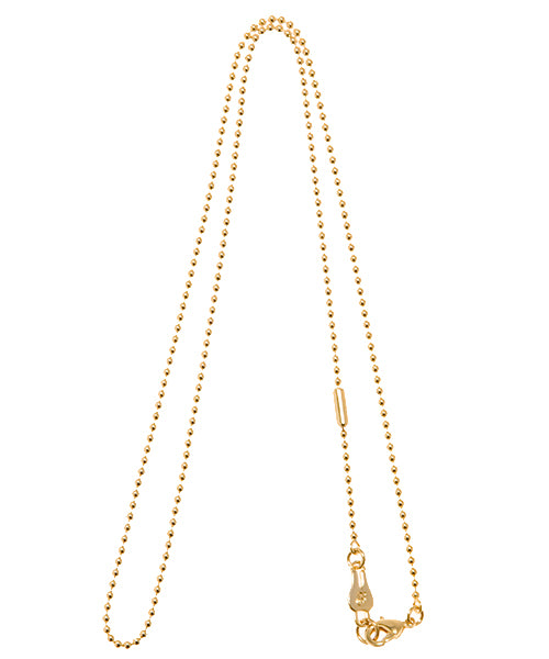 Nickel Free Tooth Ball Chain Necklace (Yellow Gold)【Japan Jewelry】