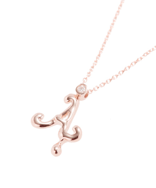 【10K Gold】Melty Initial Necklace【Japan Jewelry】