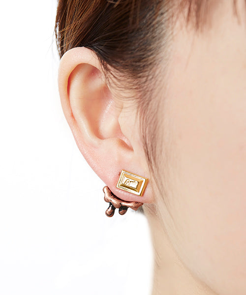 Chocolate Pierced Earring (Gold / 1 Piece)【Japan Jewelry】