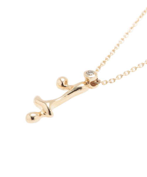 【10K Gold】Melty Number Necklace【Japan Jewelry】