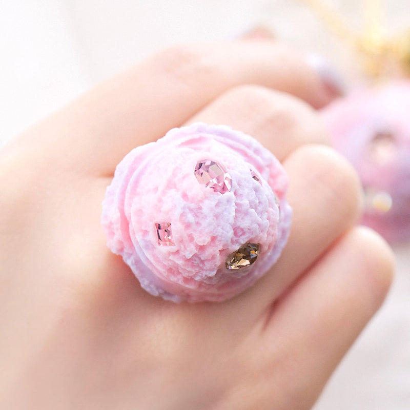 KIRA KIRA Strawberry & Blueberry Ice Cream Ring【Japan Jewelry】