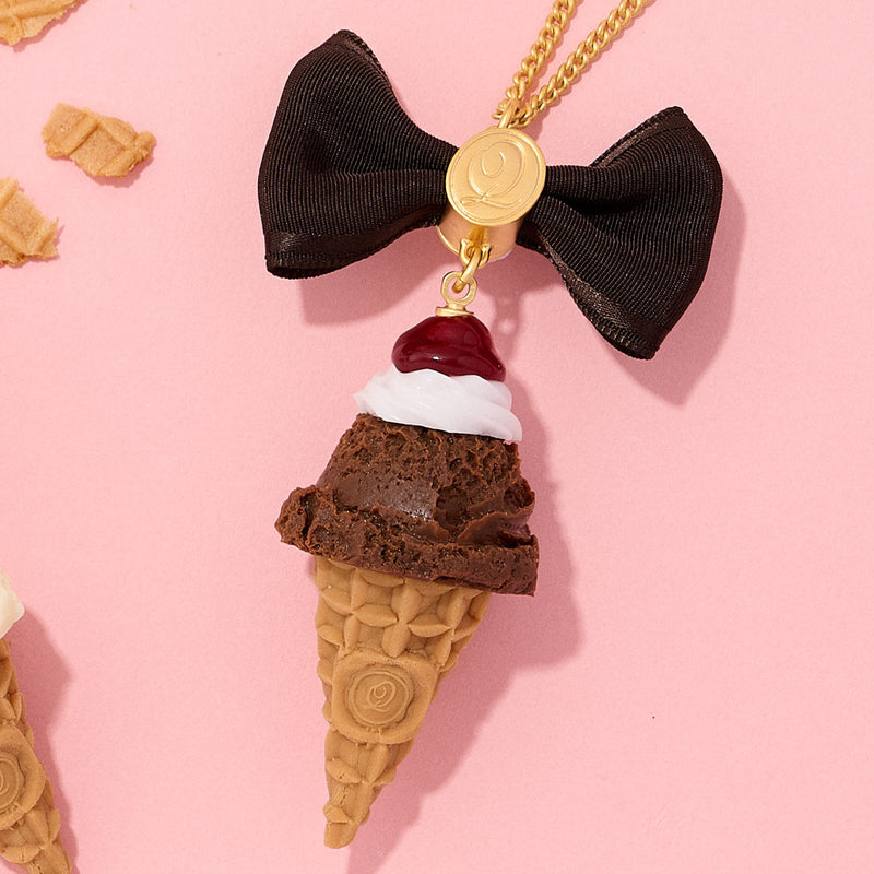 Cherry Whipped Cream Chocolate Ice Cream Necklace【Japan Jewelry】
