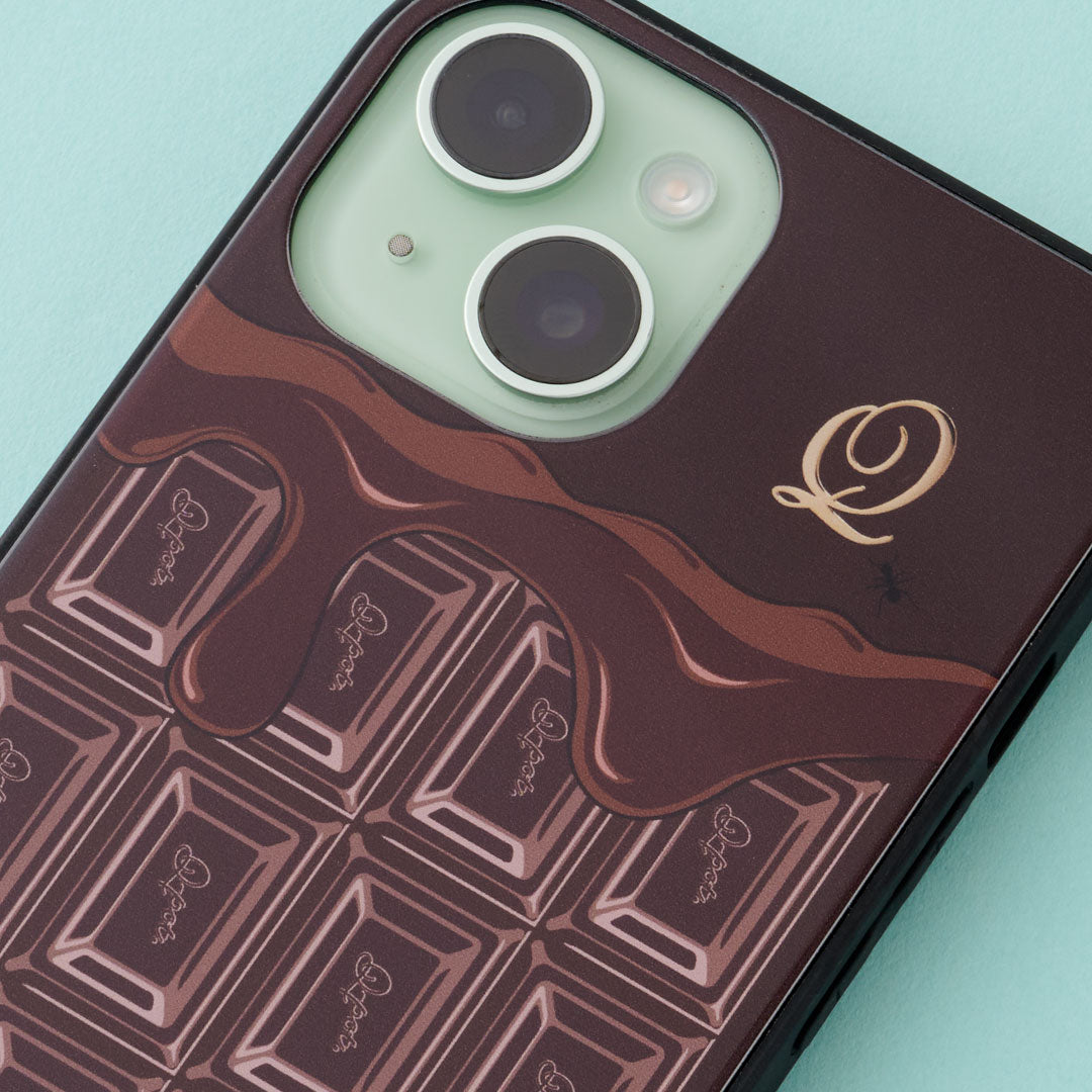 Melty Chocolate Hard Glass Case-iPhone15【Japan Jewelry】