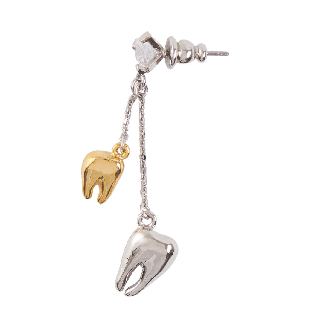 Tooth Combination Pierced Earring (1 Piece)【Japan Jewelry】