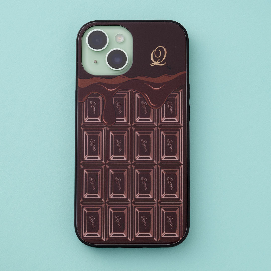 Melty Chocolate Hard Glass Case-iPhone15【Japan Jewelry】