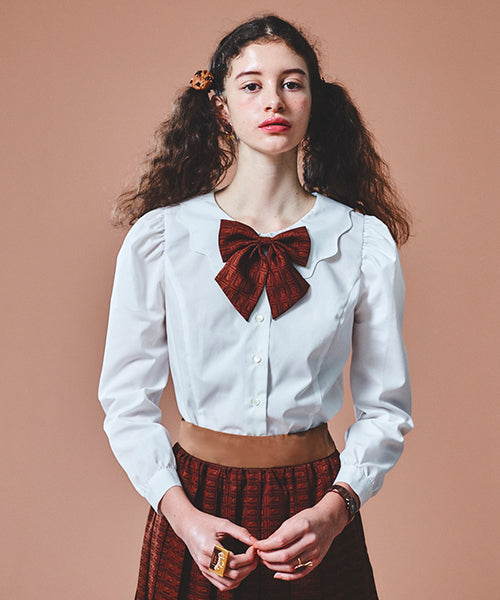 ARTS&SCIENCE BOW COLLAR BLOUSE 【新品未使用】 Melty Collar Blouse (Chocolate Bow)【Japan Jewelry】 – Japan