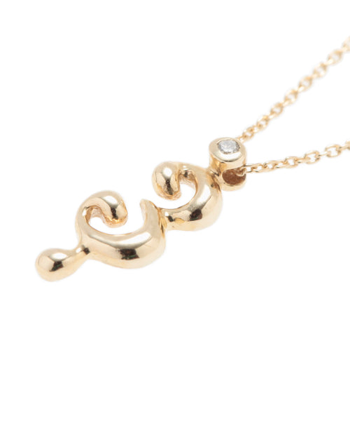【10K Gold】Melty Number Necklace【Japan Jewelry】