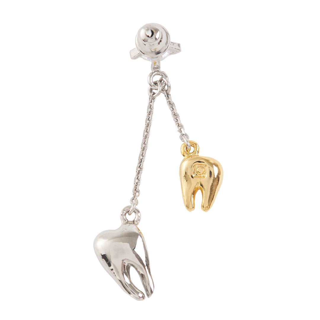Tooth Combination Pierced Earring (1 Piece)【Japan Jewelry】