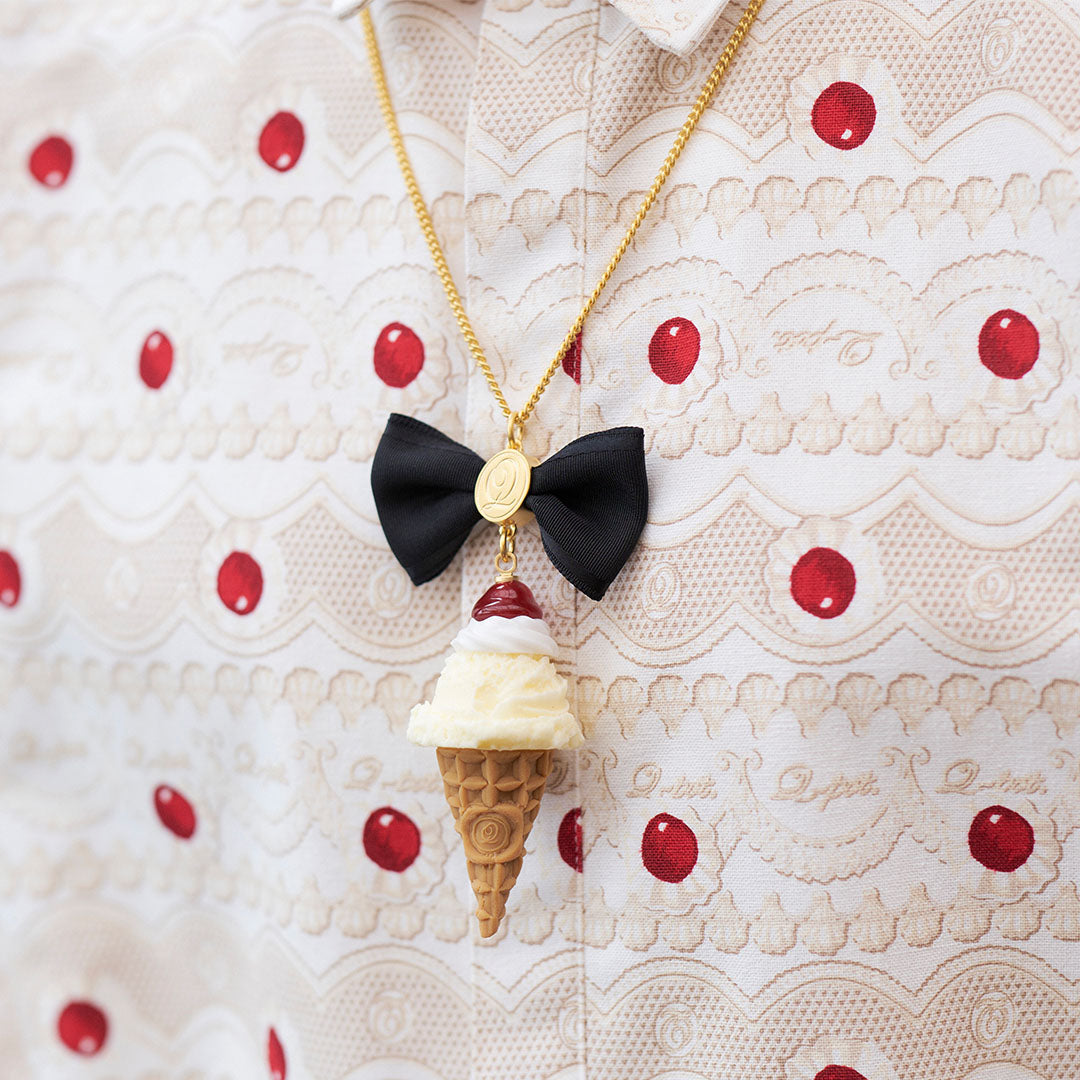 Cherry Whipped Cream Vanilla Ice Cream Necklace【Japan Jewelry】